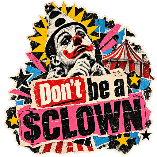 Approved $CLOWN sticker: Don't be a $CLOWN.